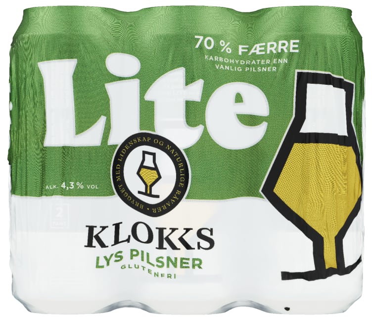 Klokks Lys Lite Pilsner 0,5lx6 boks Klokk&Co