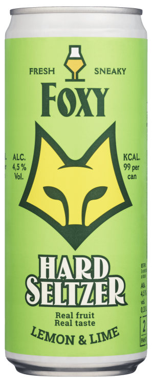 Foxy Hard Seltzer Lemon&Lime 0,33l Sleek boks