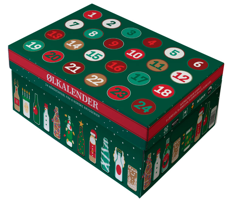 Ølkalender 2024 24øl fra 6 Bryggerier