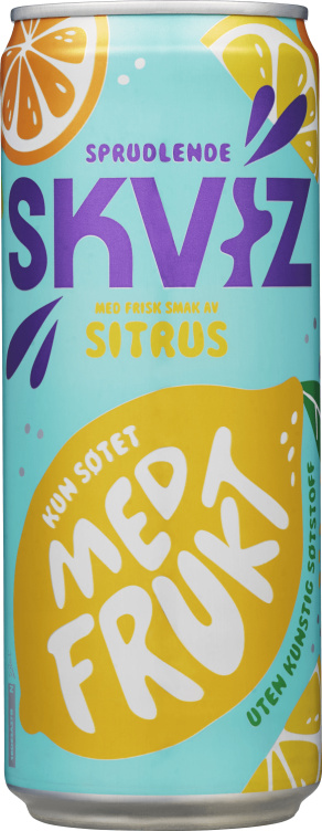 Skviz Sitrusfrukt 0,33l boks Klokk&Co