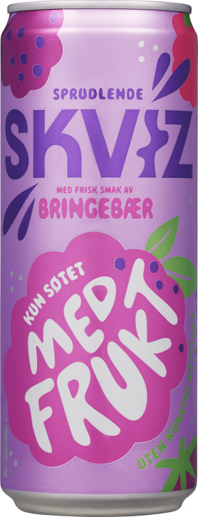 Skviz Bringebær 0,33l boks Klokk&Co