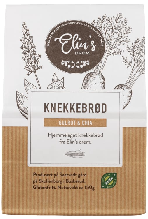 Knekkebrød m/Chia&Gulrot 150g Elins Drøm