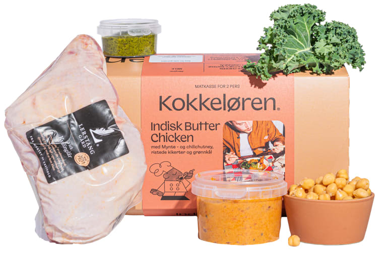 Bilde av Butter Chicken Matkasse for 2 Kokkeløren