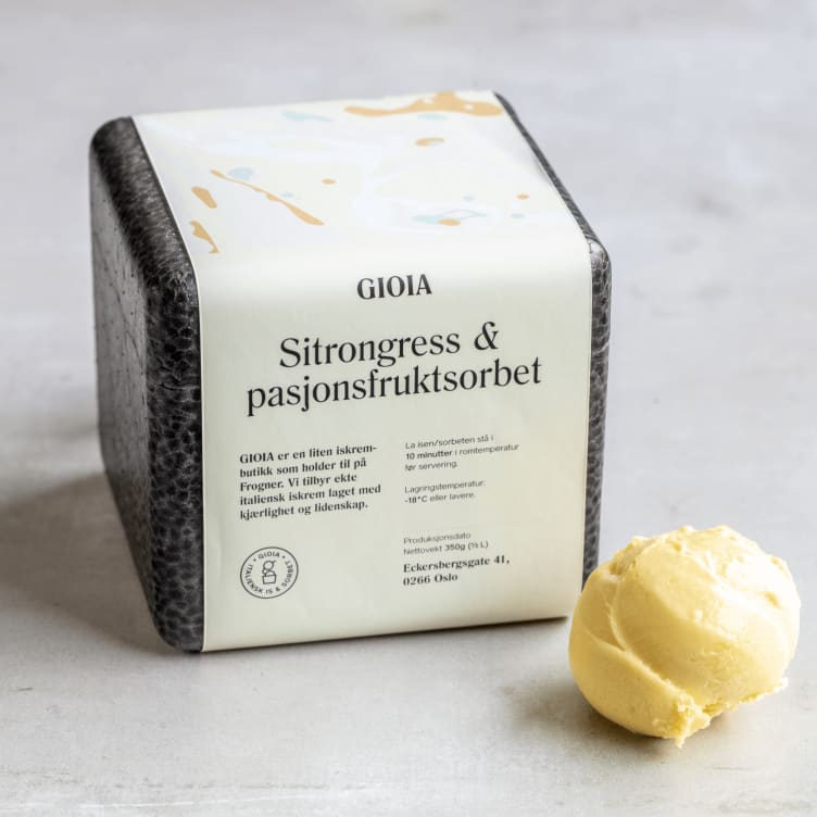 Bilde av Sitrongress &Pasjonsfruktsorbet 0,5l Gioia