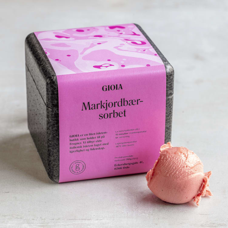 Bilde av Markjordbærsorbet 0,5l Gioia