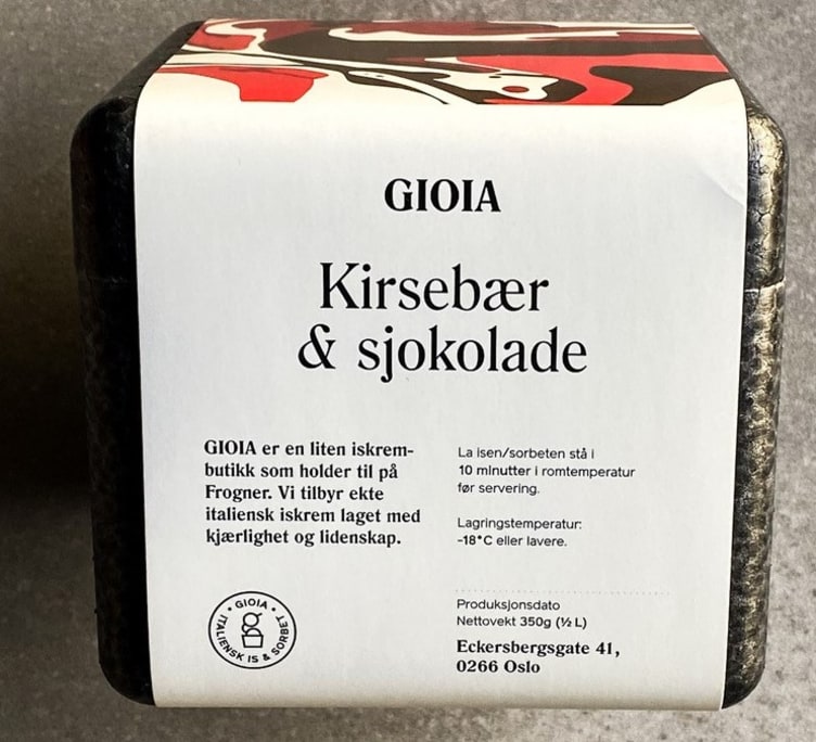 Kirsebær&Sjokolade Iskrem 0,5l Gioia