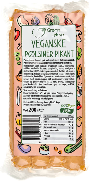 Bilde av Vegan Pølsiner Pikant 200g Grønn Lykke