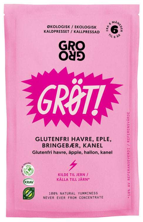 Grøt Bringebær&Kanel 100g Grogro