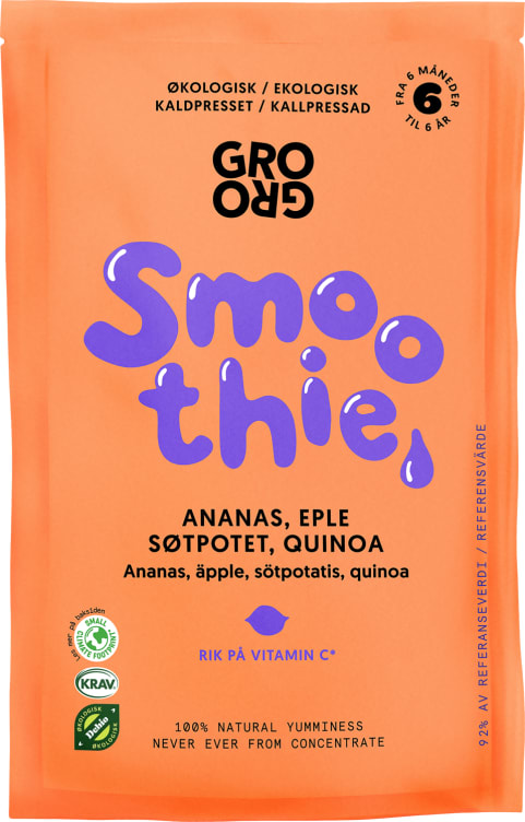 Smoothie Ananas&Søtpotet 100g Grogro