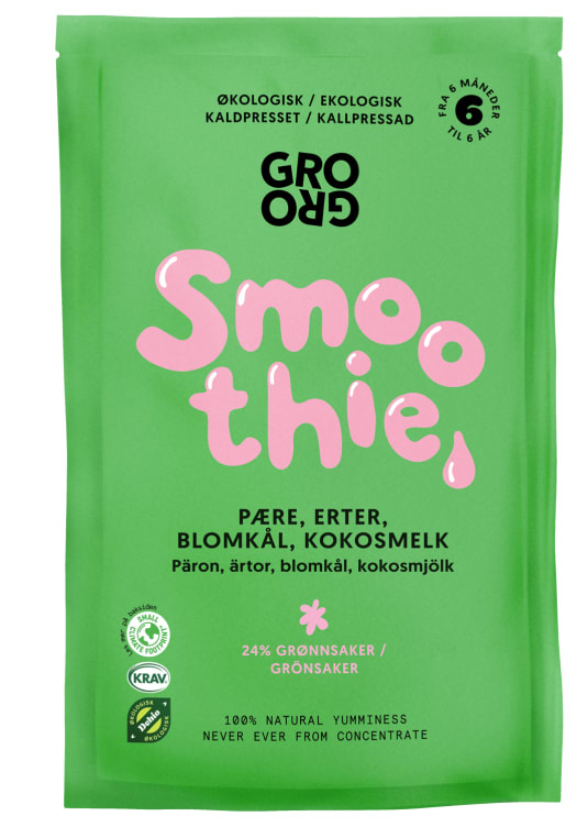 Smoothie Pære&Erter 100g Grogro