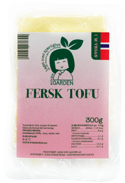 Norsk Tofu Fersk 300g Kjølevare Miss Gin Garden