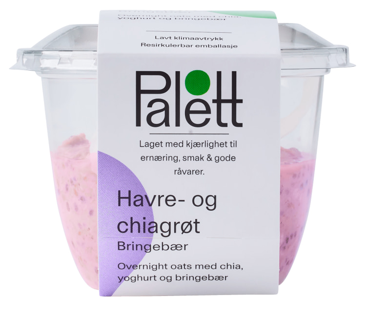 Havre-Chiagrøt Bringebær 180g Palett