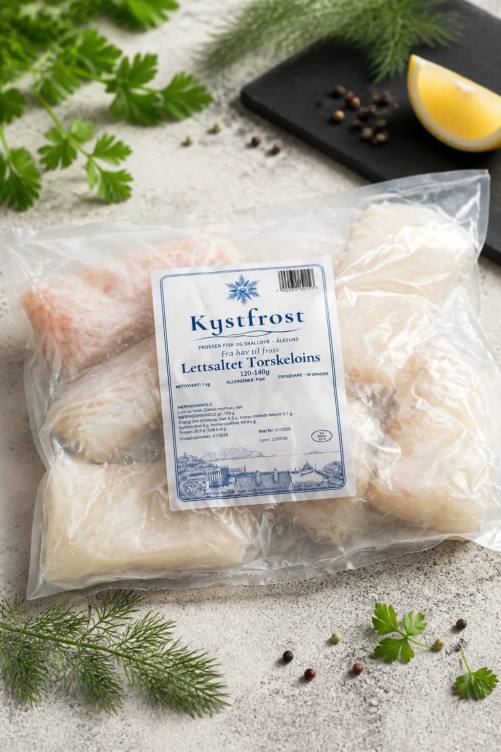 Torskeloin Lettsaltet 120-140g 1kg Kystfrost