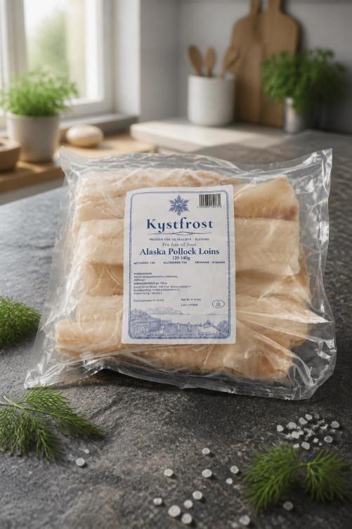 Alaska Pollock Loins 120-140g 1kg Kystfrost