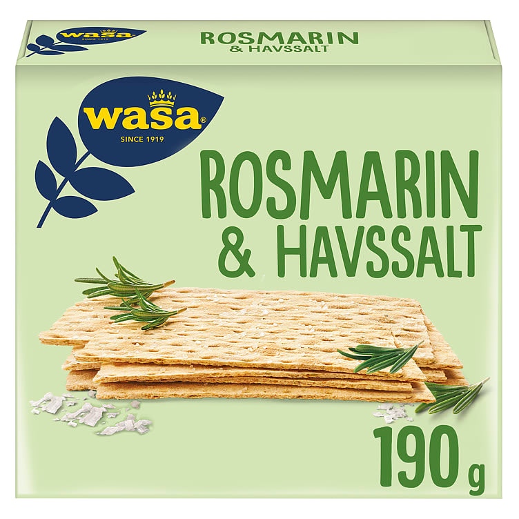 Knekkebrød Rosmarin&Havsalt 190g Wasa