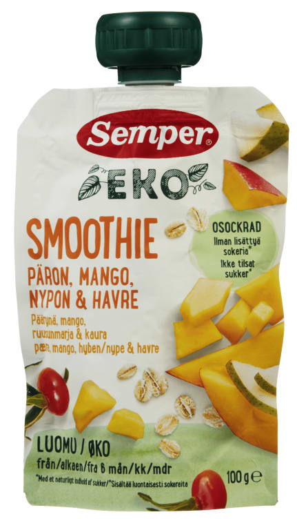 Smoothie Havre/ - Pære/Mango/Nype 6mnd Økol 100g 