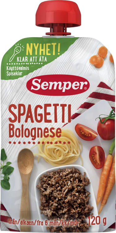 Spaghetti Bolognes 6mnd 120g Semper