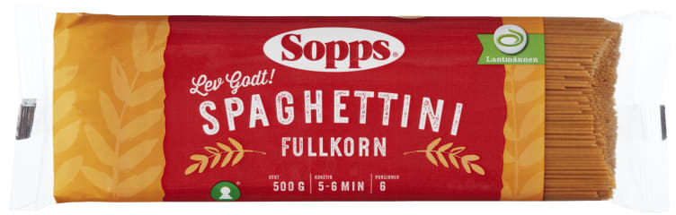 Spaghettini Fullkorn 500g Sopps