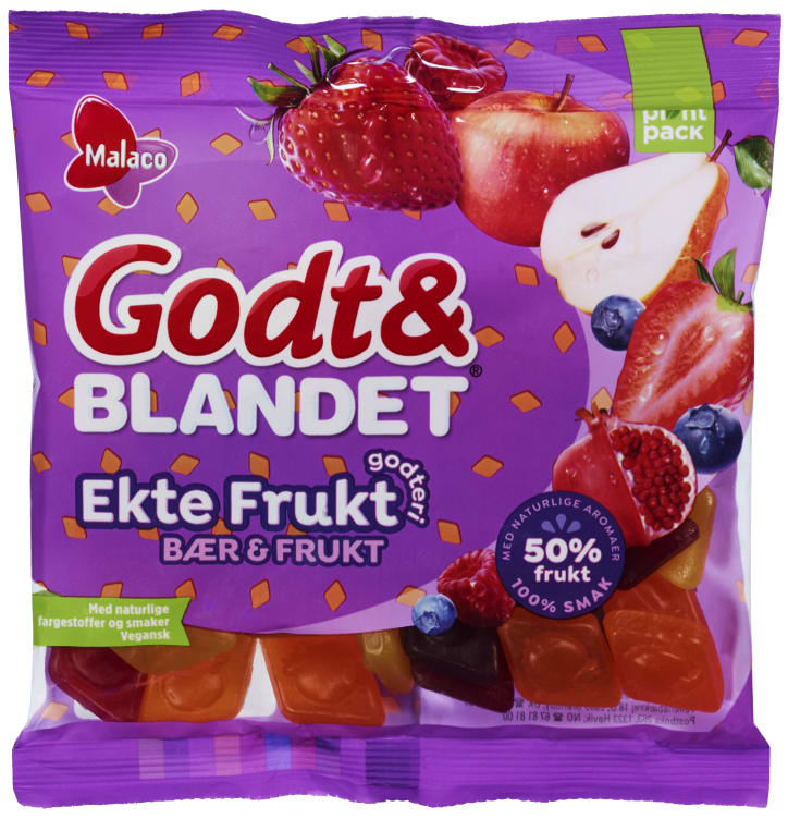 Godt&Blandet Bær&Frukt 140g Malaco