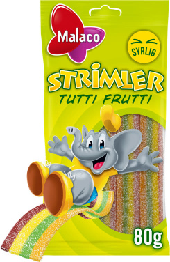 Strimler Tutti Frutti 80g Malaco