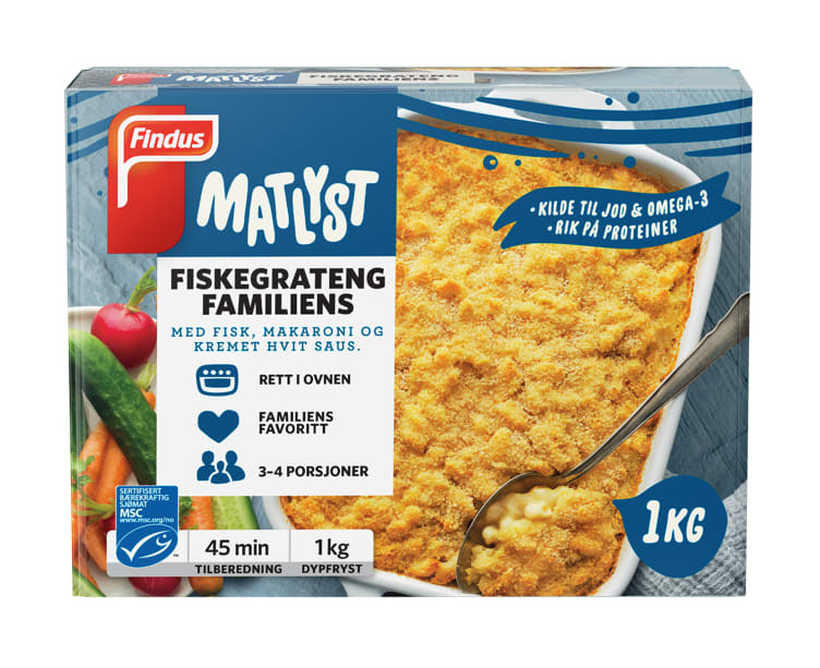 Findus fiskegrateng familiens 1 kg