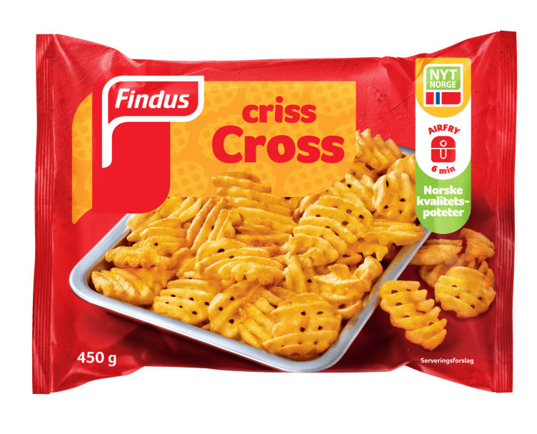 CRISS CROSS FRIES 450G FINDUS FARM