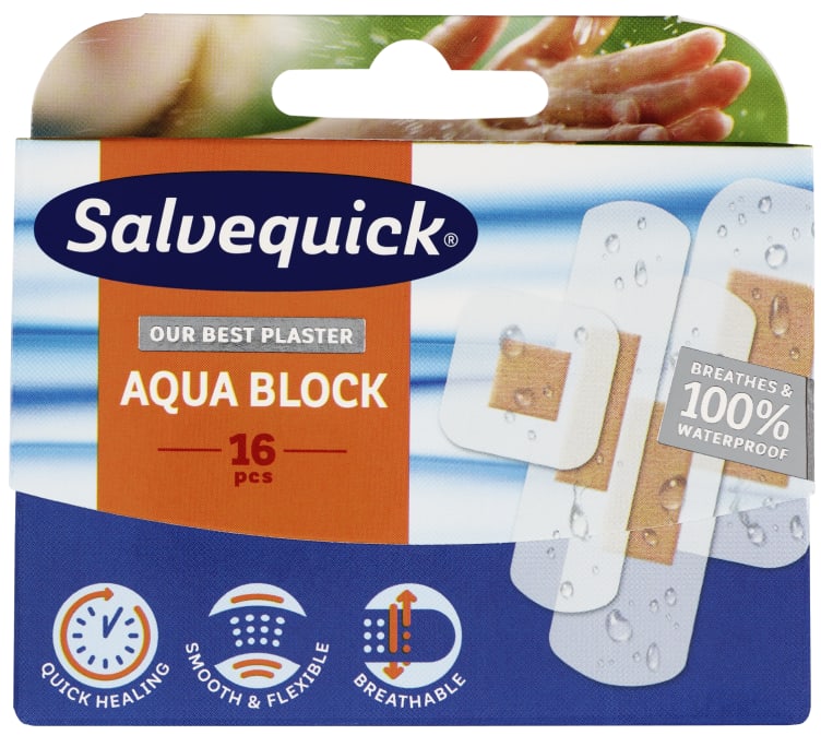 Bilde av Plaster Aqua Block 16stk Salvequick