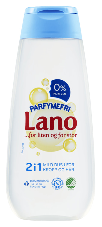 Lano Dusj 2i1 Mild Parfymefri 250ml