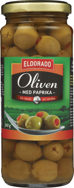 Oliven m/Paprika 340g Eldorado