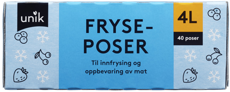 Product Image for Fryseposer 4l 40stk Unik