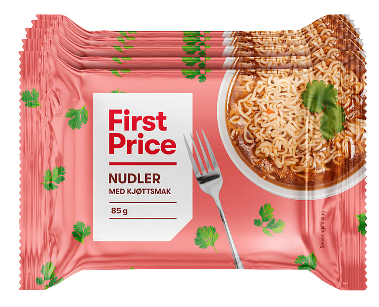 Nudler Kjøttsmak 5x85g First Price