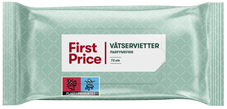 Våtservietter 2x72stk First Price