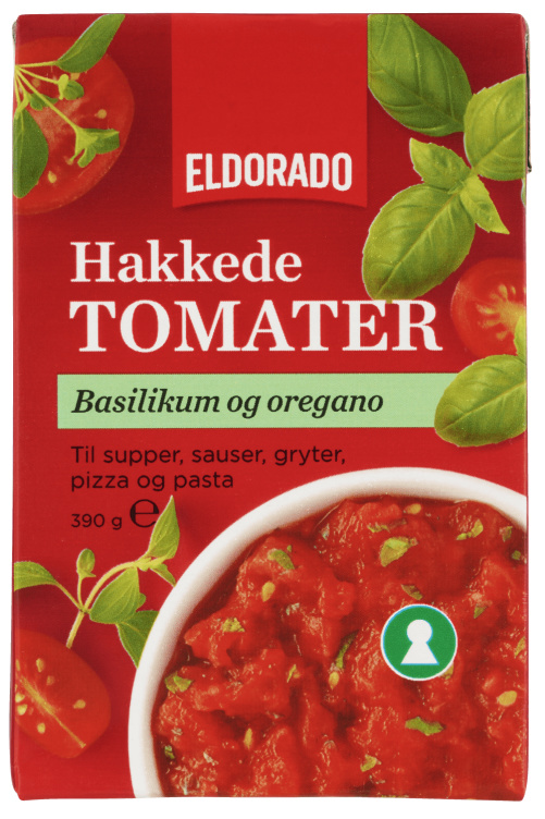 Tomater Hakkede m/urter 390g Eldorado