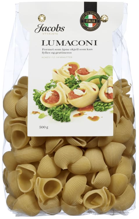 Pasta Lumaconi 500g Jacobs Utvalgte