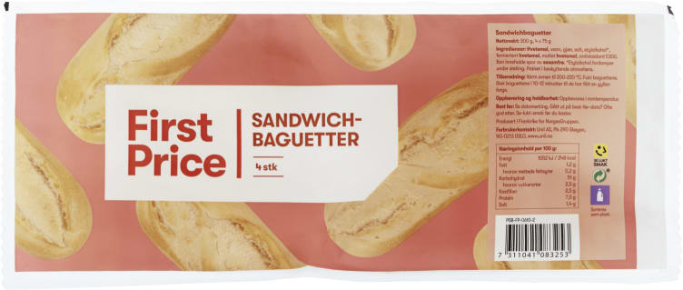 Sandwichbaguetter Fine 4x75g First Price