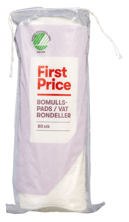 Bomullspads Rund 80stk First Price