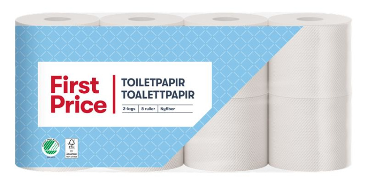 Toalettpapir 2-Lags 8rl First Price