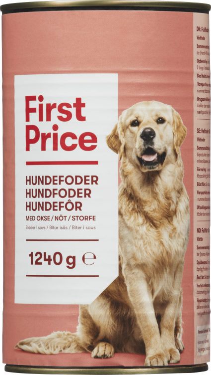 Våtfor til Hund Biter i Saus m/okse 1240g Fp
