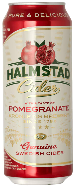 Halmstad Cider Granateple 4,5% 0,5l boks