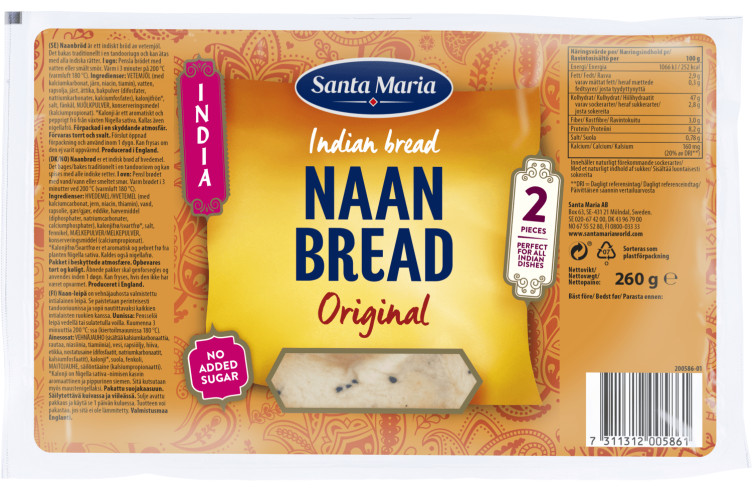 Naan Bread Original 260g St.Maria