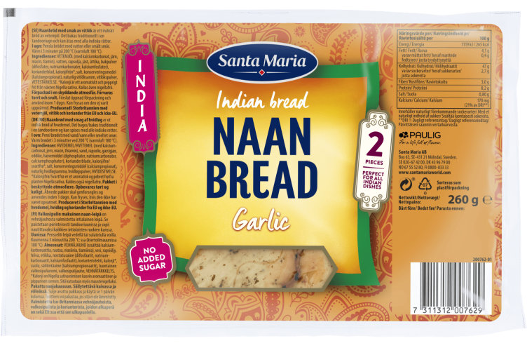Product Image for Naan Brød Garlic 260g St.Maria