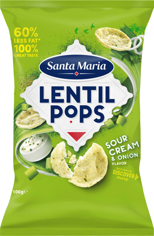 Bilde av Lentil Pops Sour Cream&Onion 100g St.Maria