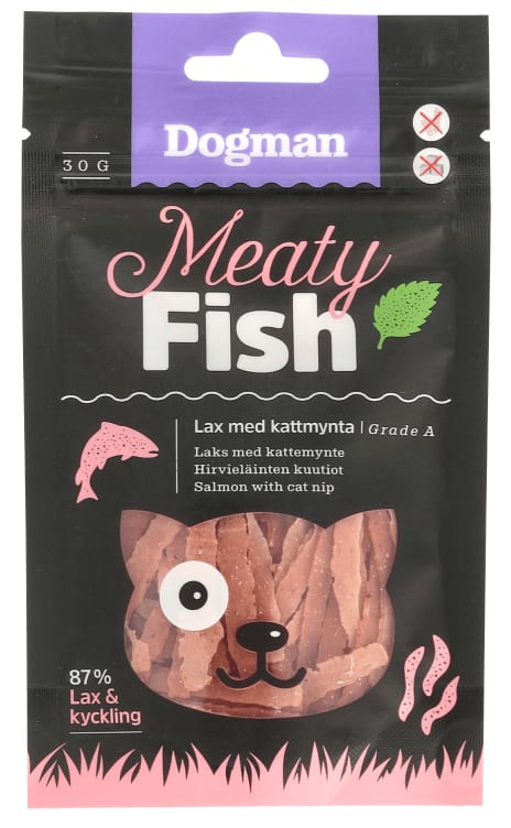 Meaty Fish Laks m/Kattemynte 30g Dogman