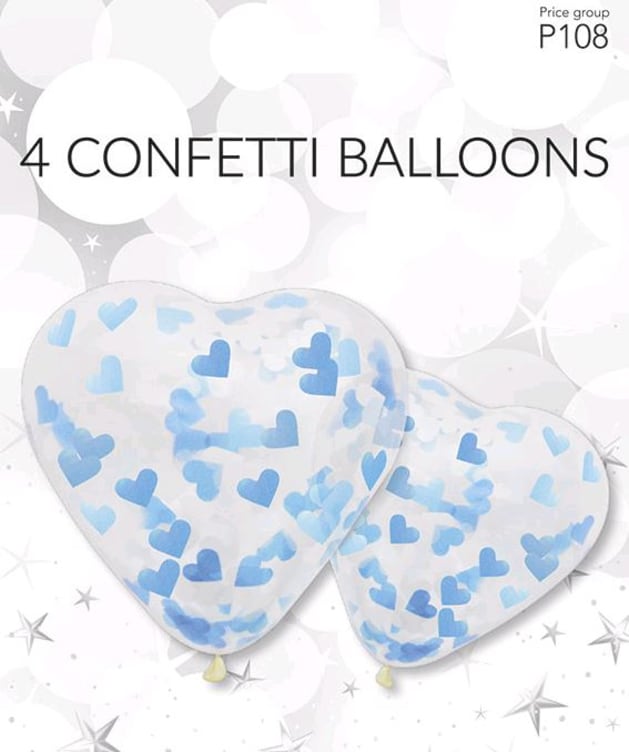 Bilde av Ballonger Konfetti Blå 4stk