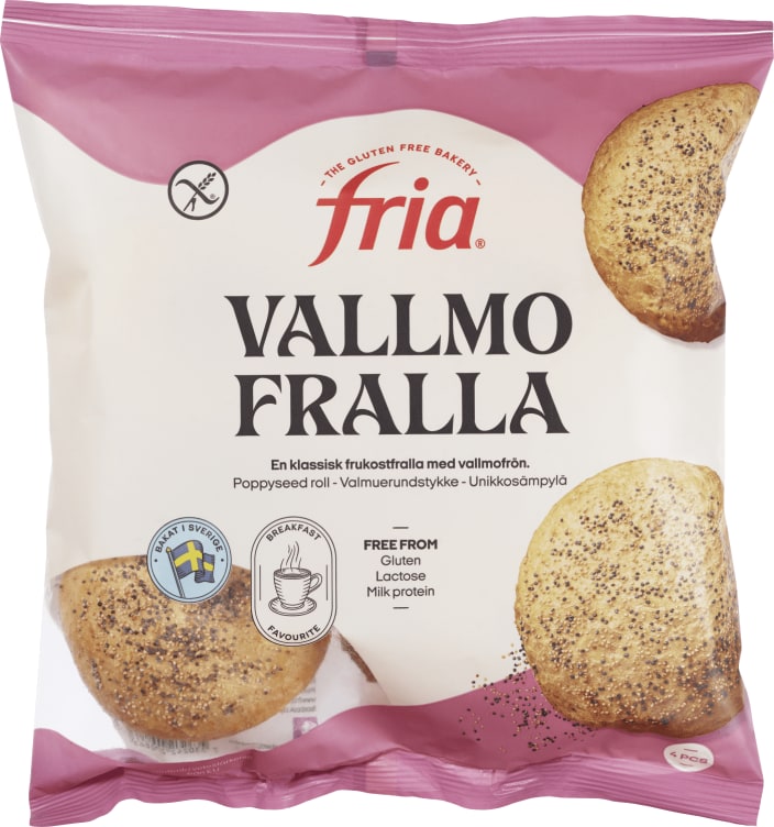 Rundstykker m/Valmuefrø glutenfri 280g Fria