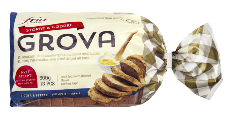 Grovbrød Skåret glutenfri 500g Fria