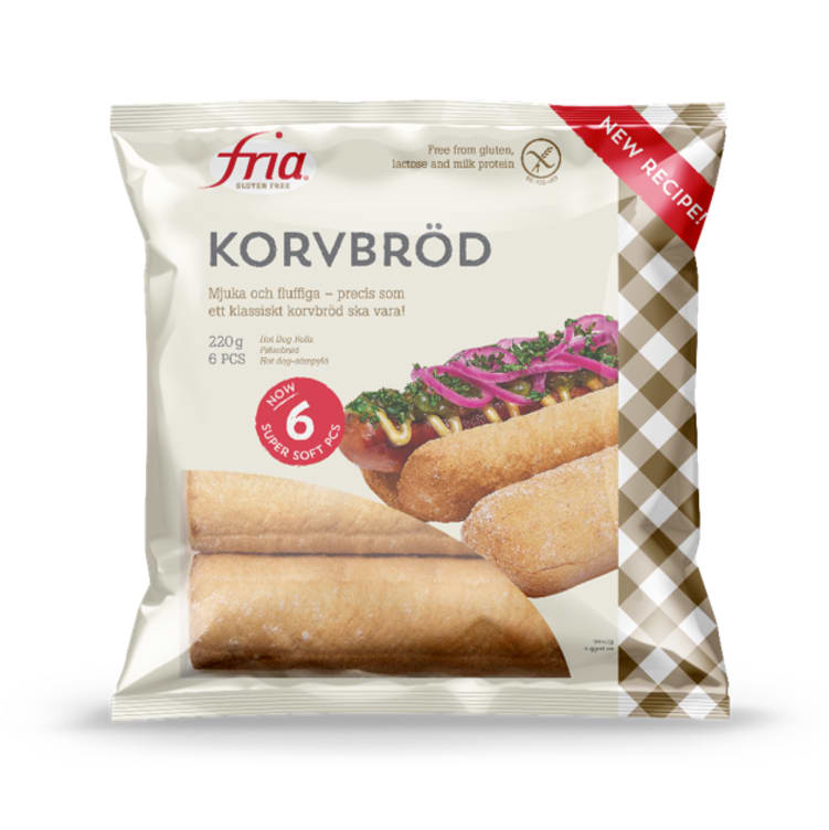 Pølsebrød glutenfri 220g Fria