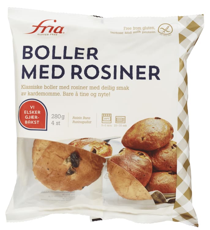 Boller m/Rosiner Gl.Fri 280g Fria