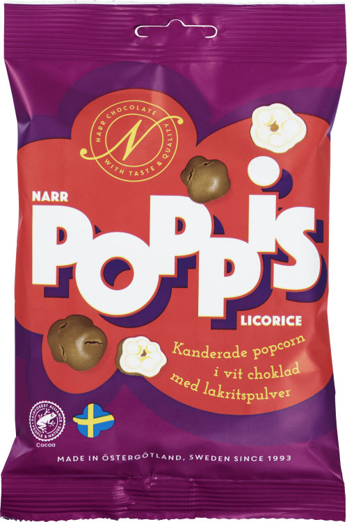Product Image for Poppis Popcorn Sjokolade&Lakris 90g Narr