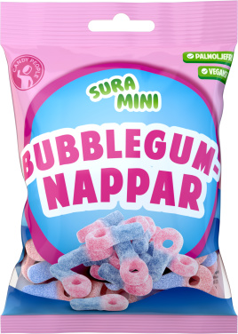 Sur Mini Bubblegumnappar 70g Candy People